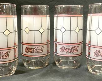 COCA COLA Set 4 Glass Cups Vessels