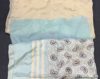 3 Scarves Les Copains Italy & Paisley Swiss Silk +