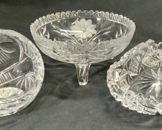 Lot 3 Cut Crystal Vessels