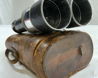 WOOD LATE ABRAHAM Antique Binoculars & Case