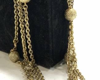 MONET Gold Tone Stationary Bead Rope Necklace