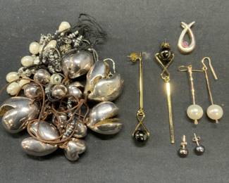 Group Lot Sterling Silver Necklace, More