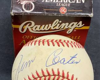 Signed Jim Coates Baseball, NY Yankees