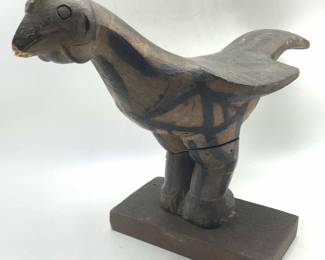 Hand Carved & Painted Wood Chicken Figural