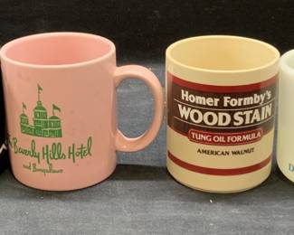 Lot 4 Vintage Glass & Ceramic Mugs