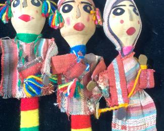 Set 3 Hand Crafted Wood Spoon Dolls