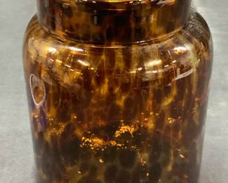 Primrose Speckles Art Glass Lidded Vessel