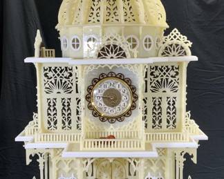 Vintage Domed Fretwork Pendulum Clock XL