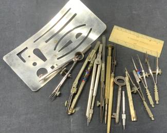 Lot 14 Vintage Architecture Drawing Tools