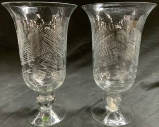 Pr Source Perrier Collection Vases W Etched Wheat