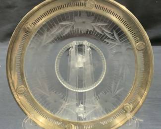 Vintage Sterling & Cut Glass Trinket Dish