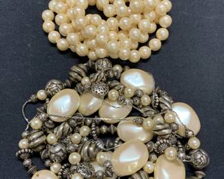 Lot 2 Dabby Reid Faux Pearl, Rope Necklace