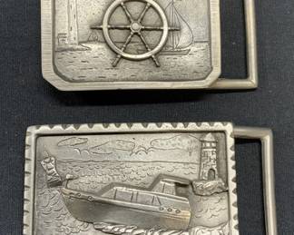 Lot 2 BHS Pewter Nautical Belt Buckles