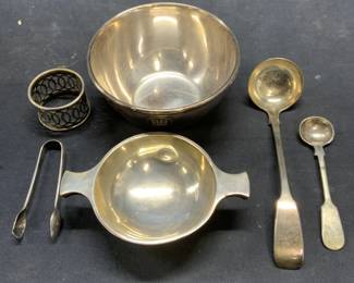 Lot 6 Silver Plated & Sterling Silver Tableware