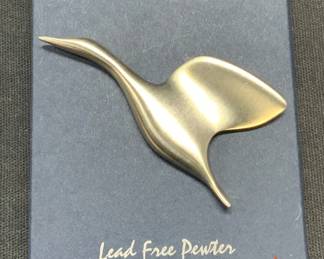 Frederick Design Pewter Goose Brooch NIB