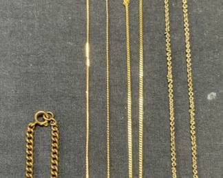 Lot 4 Gold Tone Necklaces & Bracelet