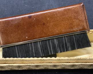 Vintage Leather Brush W Box