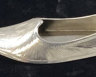Sterling Silver Etched Shoe Cigarette Ashtray