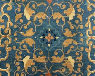 Antique Oval Handmade Chinese Art Deco Wool Rug