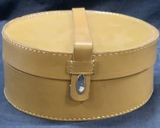 Vtg Mustard Tn Leather Collar Box