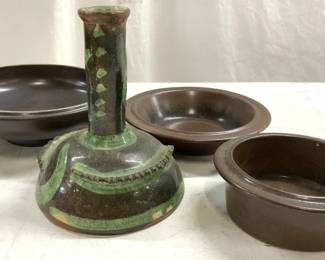 Lot 4 Ceramic Vases Vessels Bowls