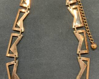 Vintage Copper Geometric Necklace
