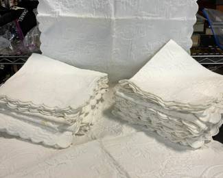 Set 20 Oversized Square White Cotton Placemats