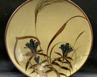 Vntg Japanese Mashiko Pottery Centerpiece Bowl 14in