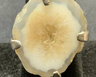 Sterling Silver White Geode Ring