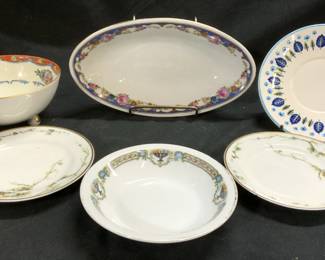 Lot 6 Vintage Porcelain Dishes Czech, France More