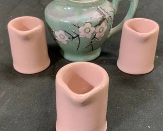 Lot 4 Vintage Porcelain Creamer & Pink Vessels