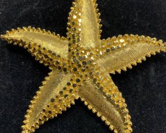 BSK Gold Tone Starfish Brooch