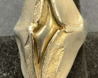 Signed Sterling Silver Sculptural Statement Ring