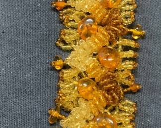 Orange Beaded Amber Style Bracelet