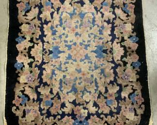 Antique Oval Handmade Chinese Art Deco Wool Rug