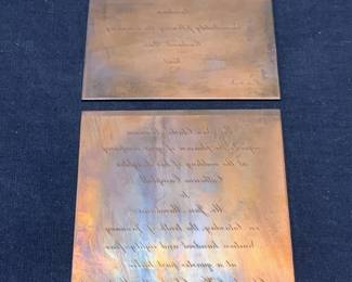 Lot3 Vintage Wedding Invite Engraving Plates, 1984