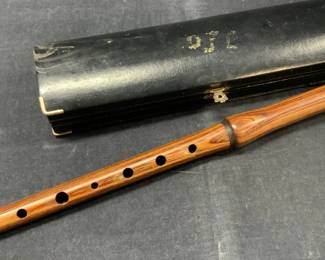 Vintage Wooden Recorder W Case