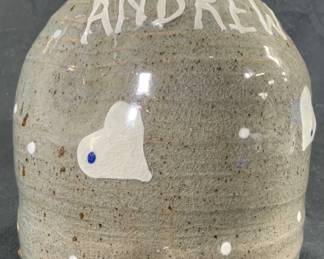 Signed Ceramic Beehive Sculpture ANDREW