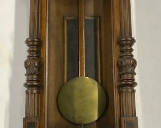Vintage Wooden Victorian Wall Clock W Weight 46in