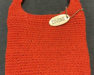 Divine Red Woven Handbag