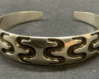 David Andersen Sterling Silver Viking Cuff