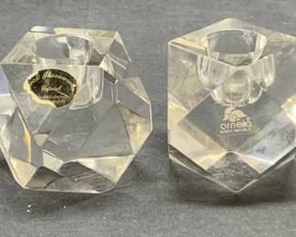 Lot 2 Arnela & Czech Glassworks Candle Holders