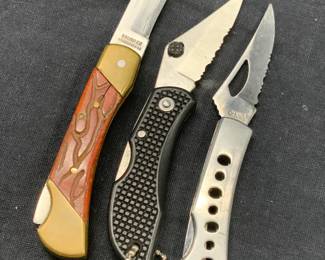 Lot 3 Stainless Steel Pocket Knives