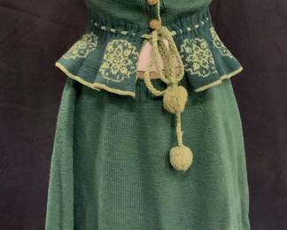 Hand Knit Wool Cardigan & Skirt Ensemble