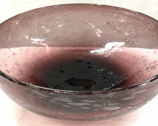 Centerpiece Hand Blown Amethyst Crystal Bowl