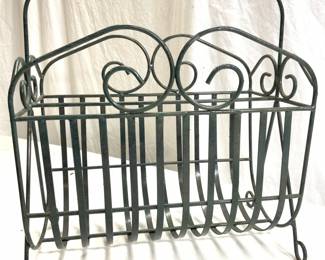 Verdigris Iron Footed Magazine Rack