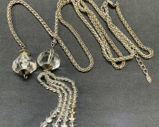 Armani Exchange Silver Tn Crystal Necklace