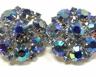 CARNEGIE Aurora Borealis Cluster Clip Earrings