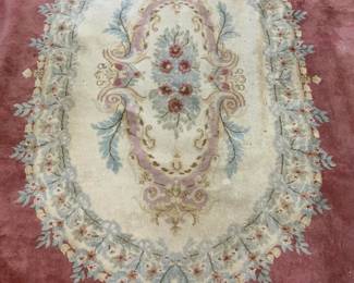 Vntg Handmade Chinese Art Deco Oversized Wool Rug