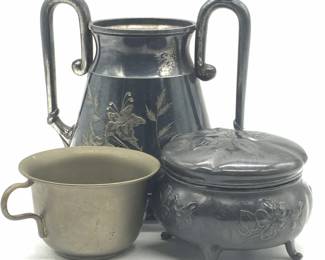 3 Vintage Silverplate & Sterling Silver Accessories